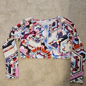 Cropped Rash Guard For Swimming